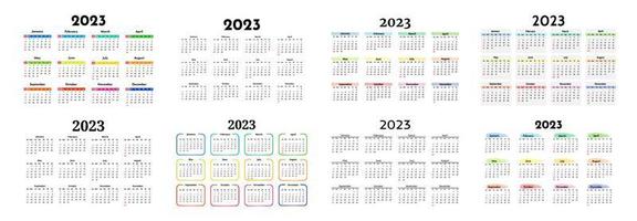 kalender för 2023 isolerat på en vit bakgrund vektor