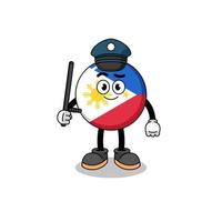 karikaturillustration der philippinischen flaggenpolizei vektor