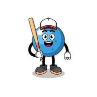 Blaubeer-Maskottchen-Cartoon als Baseballspieler vektor