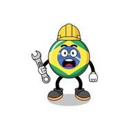 karaktär illustration av Brasilien flagga med 404 fel vektor