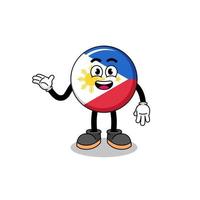 philippinische Flaggenkarikatur mit willkommener Pose vektor