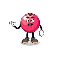 Cranberry-Cartoon mit willkommener Pose vektor