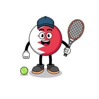 bahrain-flaggenillustration als tennisspieler vektor