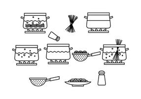 Gratis Cooking Pasta Process Vector