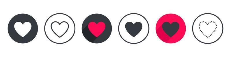 hjärta ikoner. hjärtan av annorlunda stilar och typer. vektor hjärtan uppsättning. vektor illustration
