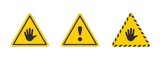 Warnsymbole. Warnschild explosive Flüssigkeiten oder Materialien. Vorsichtssymbole gesetzt. Vektorsymbole vektor