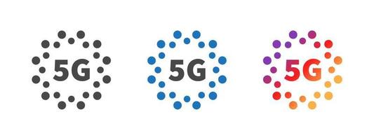 5g ikoner. hög hastighet internet ikon eller logotyp. 5g teknologi. vektor illustration