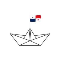 Papierboot-Symbol. ein Boot mit der Flagge von Panama. Vektor-Illustration vektor