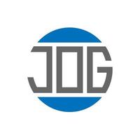 Jog-Brief-Logo-Design auf weißem Hintergrund. Joggen Sie kreative Initialen Kreis-Logo-Konzept. Jog-Brief-Design. vektor