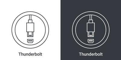 Thunderbolt-Port-Symbol. Schilder für Computeranschlüsse. Symbol für Anschlüsse. Vektor-Illustration vektor