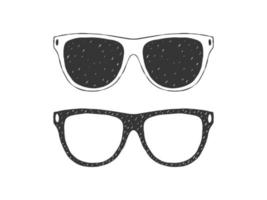 Sonnenbrille. Retro-Sonnenbrille mit Struktur. handgezeichnete Sonnenbrille. Skizzenstil. Vektor-Illustration vektor