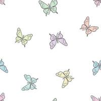 Vektor-Schmetterling nahtlose Wiederholungsmuster-Design-Hintergrund. girly Frühlingsmusterhintergrund. vektor