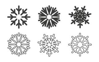 annorlunda snöflinga ikoner. jul element. modern platt stil snöflingor. vektor illustration