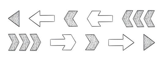 pilar uppsättning. klotter pilar. vektor pilar. pilar element vägpunkter. vektor illustration