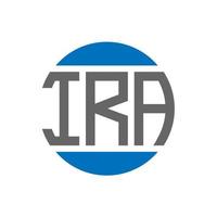 ira-brief-logo-design auf weißem hintergrund. ira creative initials circle logo-konzept. Ira-Briefgestaltung. vektor