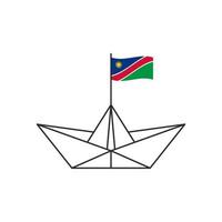 papper båt ikon. en båt med de flagga av Namibia. vektor illustration