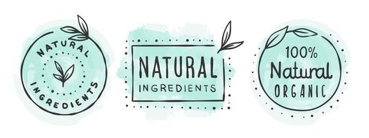 Symbole für Bio-Produkte. Ikonen der Naturkost. Zeichen für organische Elemente für den Lebensmittelmarkt. Vektor-Illustration vektor