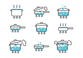 Kochende Wasser Icons vektor