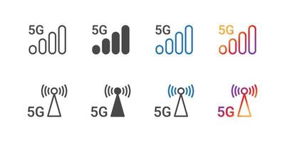 5g-Symbole. Hochgeschwindigkeits-Internet-Kommunikationsantennen-Symbole. 5g-Technologie. Vektor-Illustration vektor