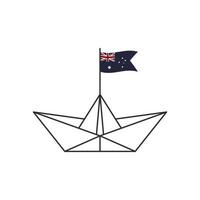 Papierboot-Symbol. ein Boot mit australischer Flagge. Vektor-Illustration vektor