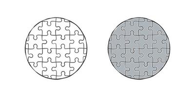 Puzzle in Form eines Kreises. ein handgezeichnetes Puzzle. Vektor-Illustration vektor