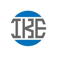 Ike-Brief-Logo-Design auf weißem Hintergrund. ike kreative Initialen Kreis-Logo-Konzept. ike Briefgestaltung. vektor