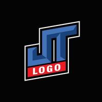 brev jt 3d logotyp vektor design