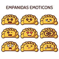 süße emoticons satz von empidas latina essen vektor