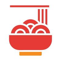 Nudel solide rot Illustration Vektor und Logo Symbol Symbol des neuen Jahres perfekt.