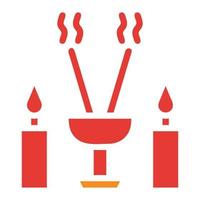 Räucherstäbchen solide rot Illustration Vektor und Logo Symbol Symbol des neuen Jahres perfekt.