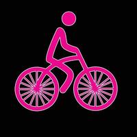 Fahrrad-Symbol. Fahrradrennen-Symbol. Flaches Symbol für Radrennen. Radfahrer Zeichen. Straßenradfahrer-Silhouette. Sport-Logo vektor