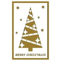 mång skiktad 3d jul kort med en papperssår stil jul träd, vektor illustration, laser skära papper