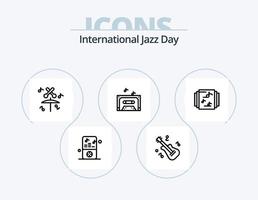 International Jazz Day Line Icon Pack 5 Icon Design. Foto. Multimedia. Spieler. Album. abspielen vektor