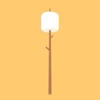 verbrannte Marshmallows. Marshmallow-Stick-Vektor. Marshmallow-Logo-Design. vektor