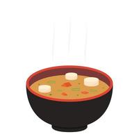 Miso-Suppe in der Tasse. Hintergrund. Freiraum für Text. Japan-Cup-Vektor. vektor