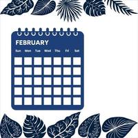 februari månad kalender vektor