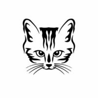 katt symbol logotyp. stam- tatuering design. stencil vektor illustration