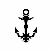Stammes-Anker-Logo. Tattoo-Design. Schablonenvektorillustration vektor