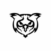 Stammes-Eulen-Logo. Tattoo-Design. Schablonenvektorillustration vektor