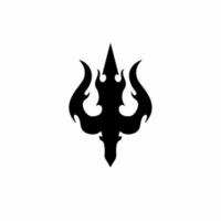 Dreizack-Symbol-Logo. Stammes-Tattoo-Design. Schablonenvektorillustration vektor