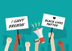 Black Lives Matter. Menschenmenge Demonstranten vektor