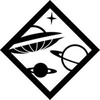 Galaxiesymbol, Weltraumlogo, Raumschiffsymbol, Symbol vektor