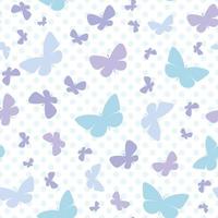blauer Schmetterling Silhouette Vektormuster Hintergrund. vektor