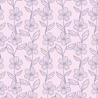 pastellviolettes florales Vektormuster, nahtloser Hintergrund mit Blumenillustrationen vektor