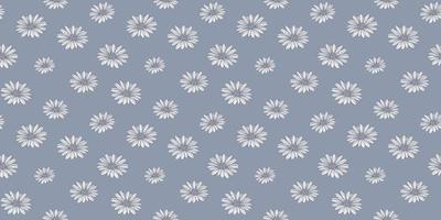 daisy blomma vektor mönster bakgrund. blå tapet.