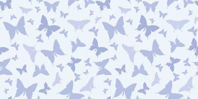 Schmetterling Silhouette nahtlose Vektormuster Hintergrund, blau vektor