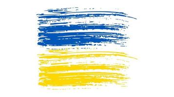 ukrainische Nationalflagge im Grunge-Stil. gemalt mit einem pinselstrich flagge der ukraine. Vektor-Illustration vektor