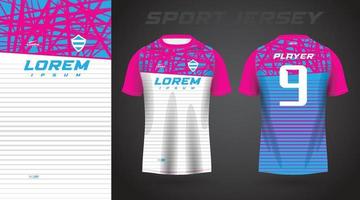 blå rosa sport jersey design vektor