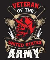 Veteran der US-Armee T-Shirt design.eps vektor