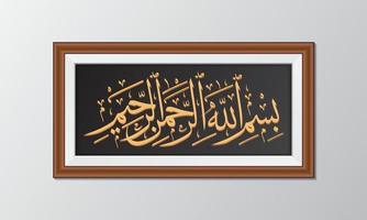 Bismillahirrahmanirrahim Kalligrafie. Text auf Arabisch, was im Namen Gottes, des Barmherzigen und des Barmherzigen bedeutet vektor
